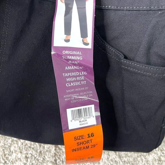 Gloria Vanderbilt Jeans Women’s 16 Short Amanda Slimming Black Tapered Leg NWT - Picture 10 of 11